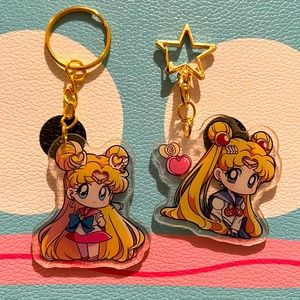 Set of two handmade sailor moon keychains